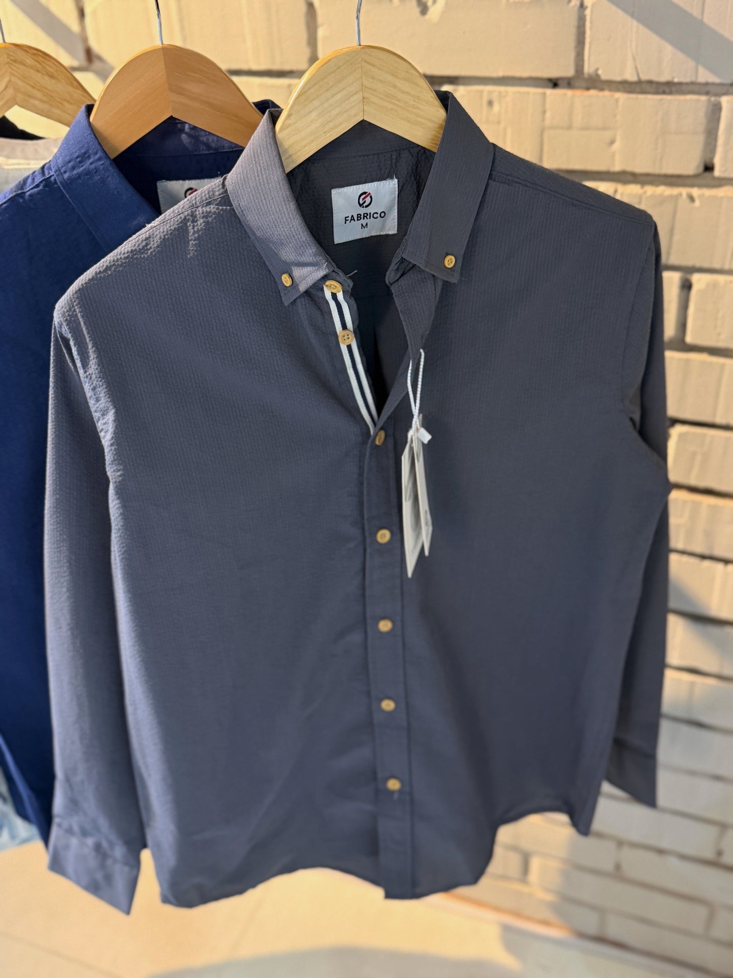 Classic Button-Down Collar Grey Full Sleeve Shirt