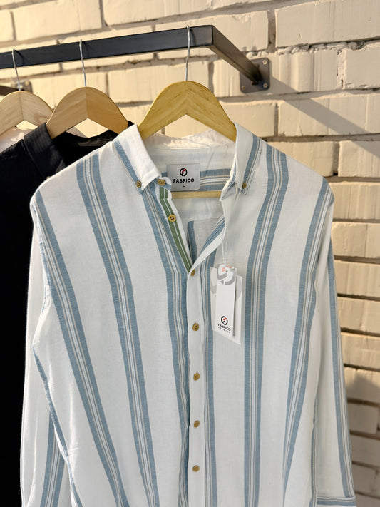 Classic Button-Down Collar Light Blue Full Sleeve Shirt