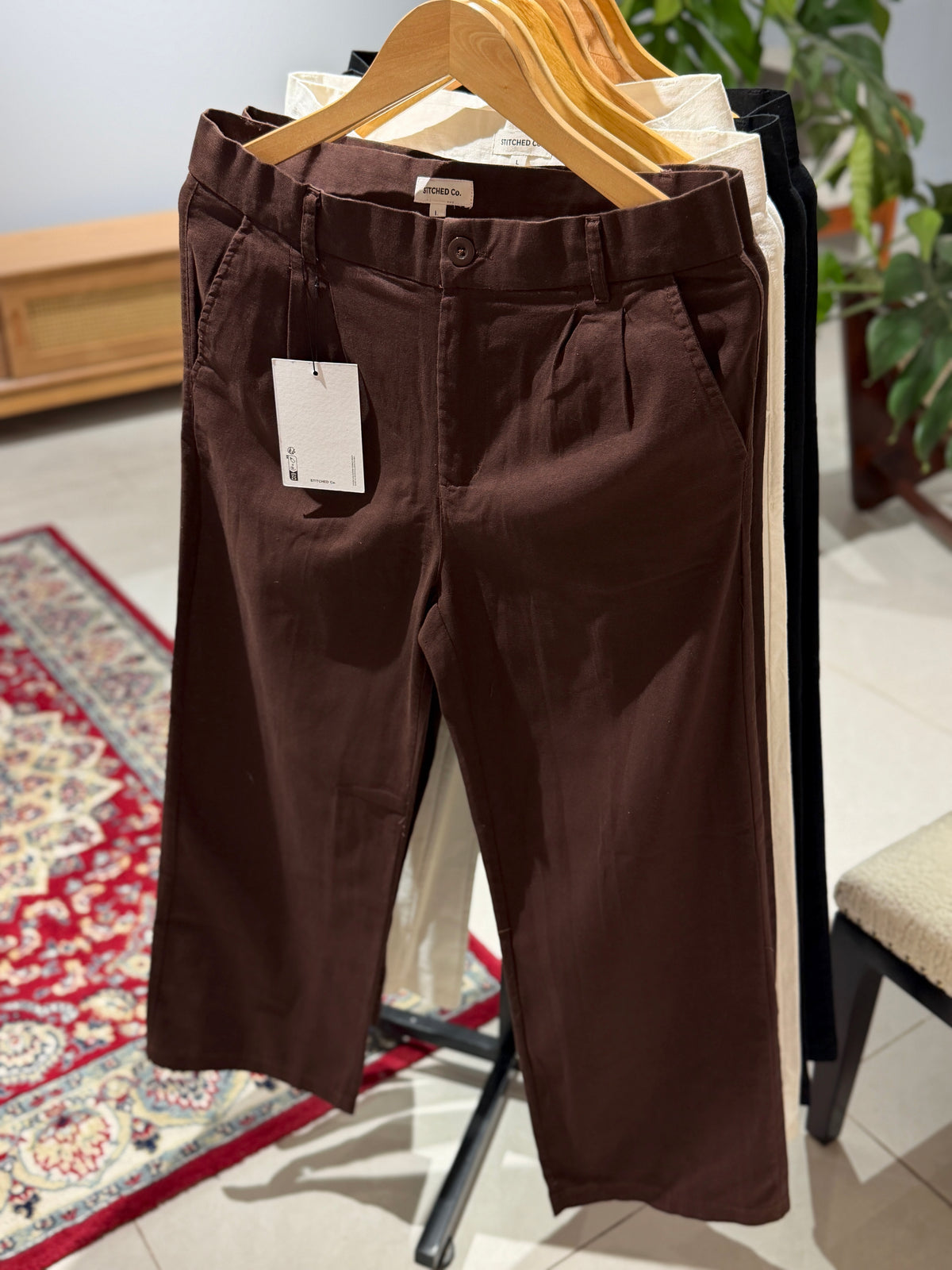 Crisp Pleated Baggy Pant - Coffee