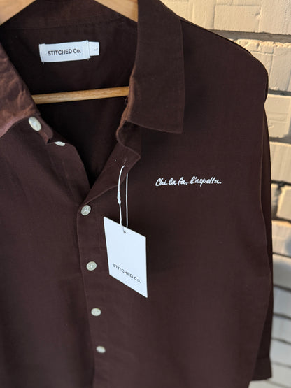 Embroidery Espresso Boxy Shirt