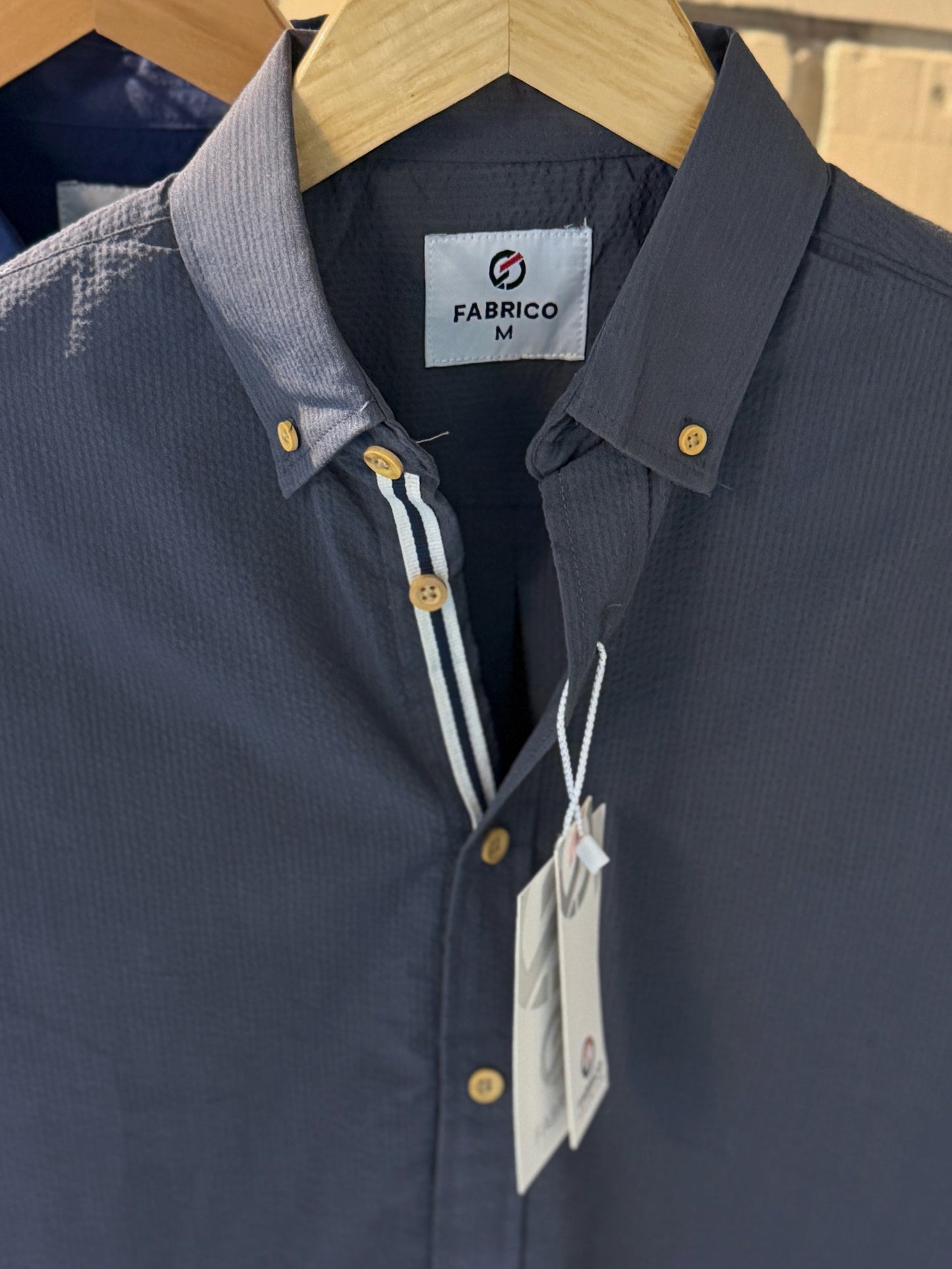 Classic Button-Down Collar Grey Full Sleeve Shirt