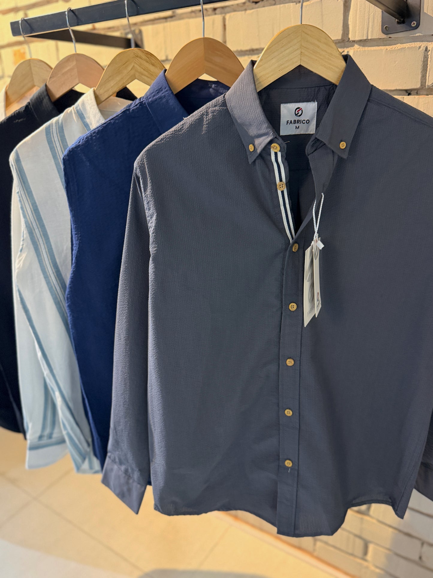 Classic Button-Down Collar Grey Full Sleeve Shirt