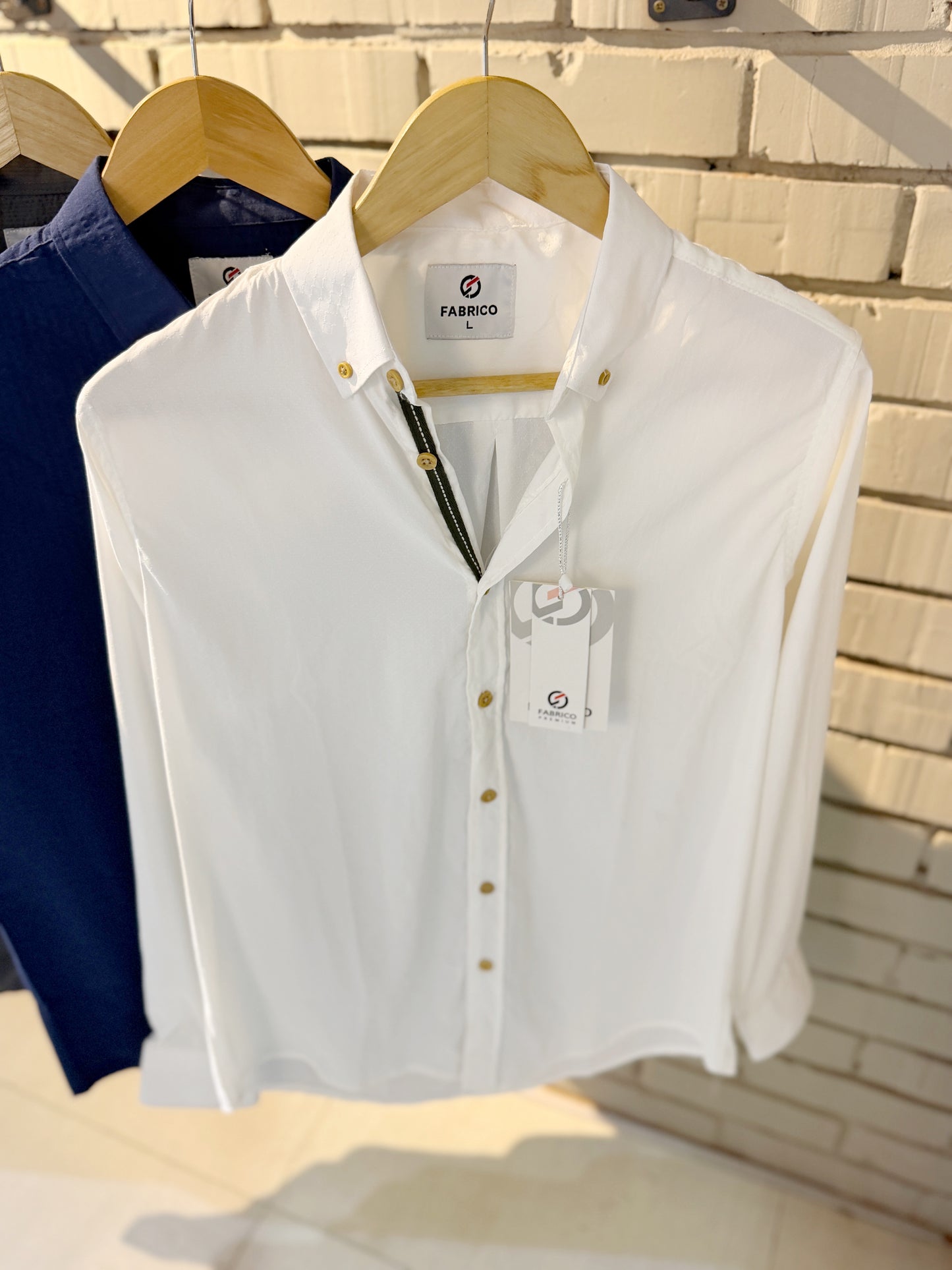 Classic Button-Down Collar Off-White Full Sleeve Shirt