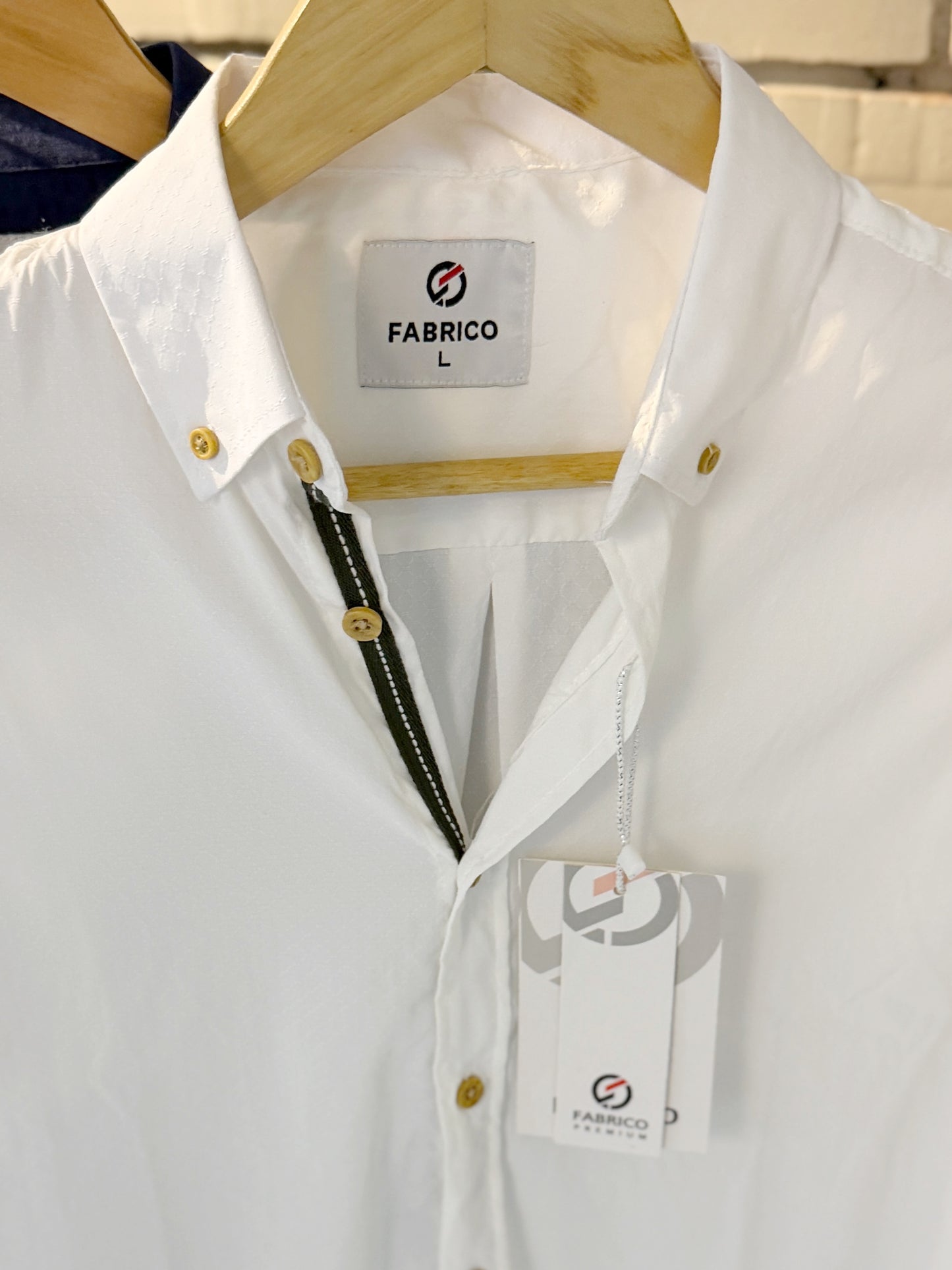 Classic Button-Down Collar Off-White Full Sleeve Shirt