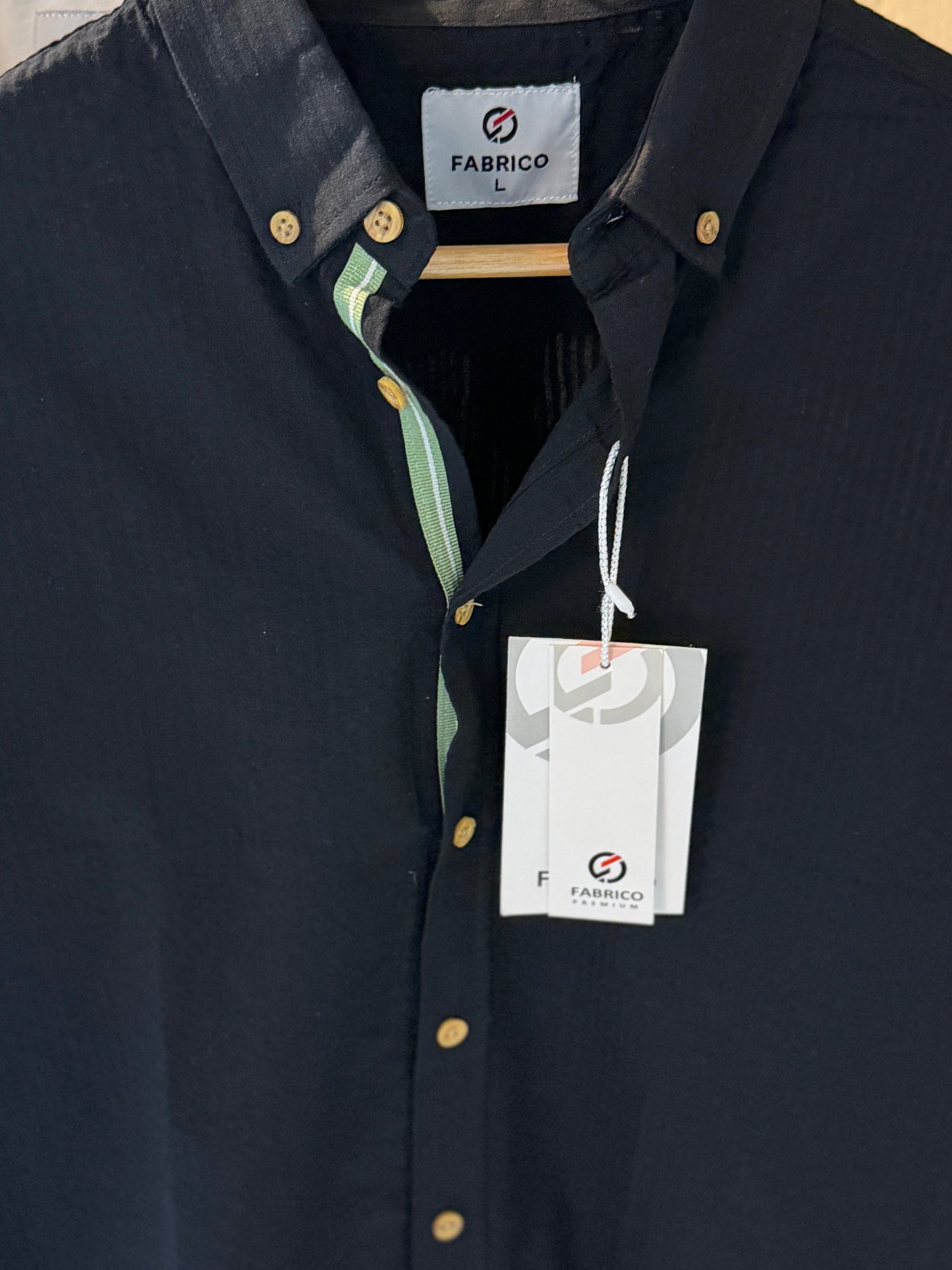Classic Button-Down Collar Black Full Sleeve Shirt