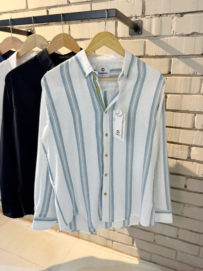 Classic Button-Down Collar Light Blue Full Sleeve Shirt