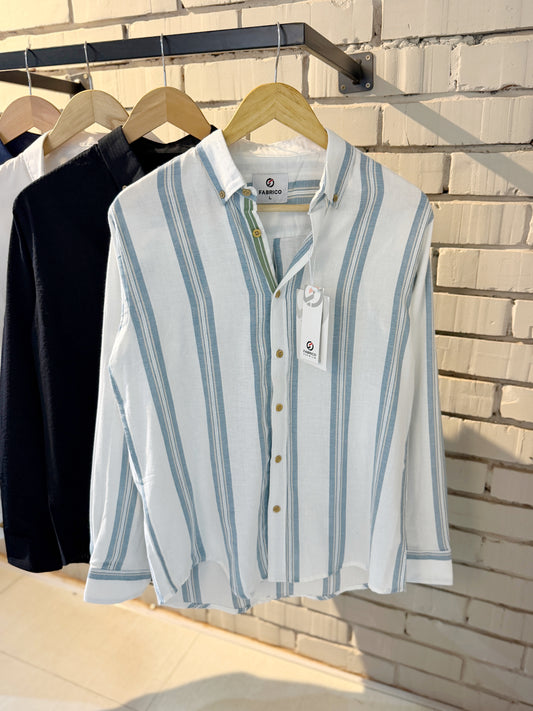 Classic Button-Down Collar Light Blue Full Sleeve Shirt