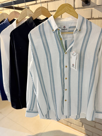 Classic Button-Down Collar Light Blue Full Sleeve Shirt