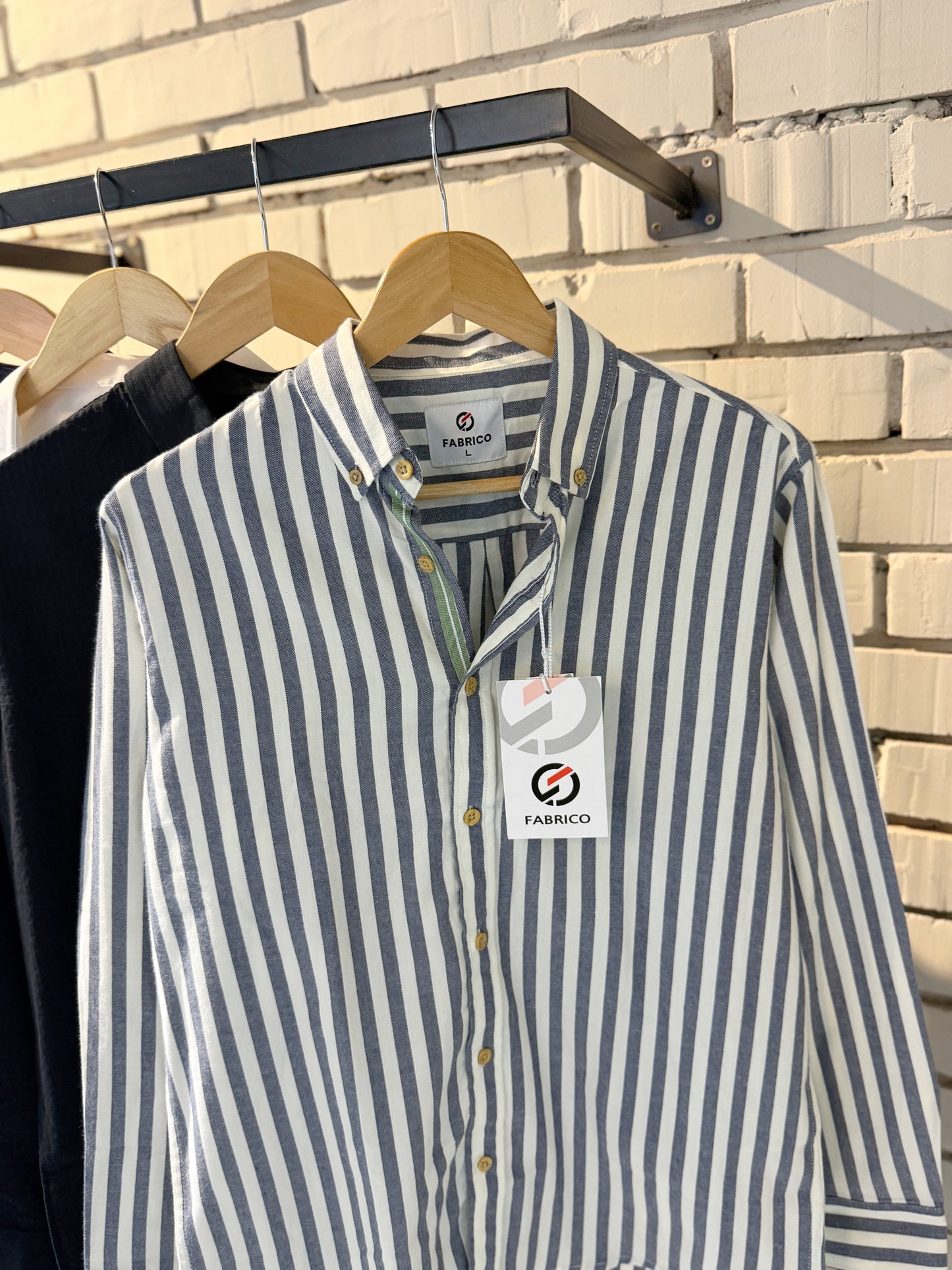Classic Button-Down Collar Blue Stripes Full Sleeve Shirt