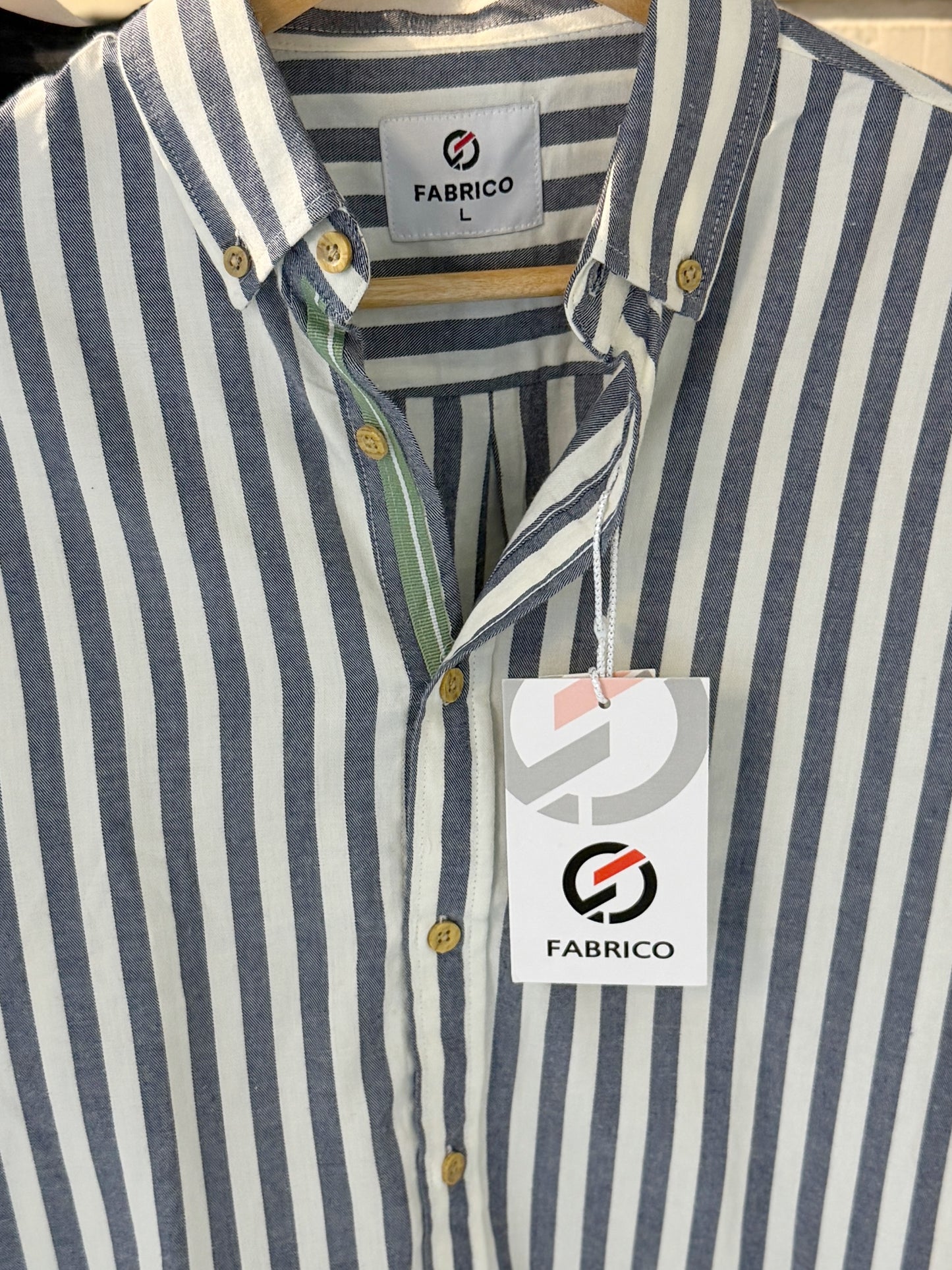 Classic Button-Down Collar Blue Stripes Full Sleeve Shirt