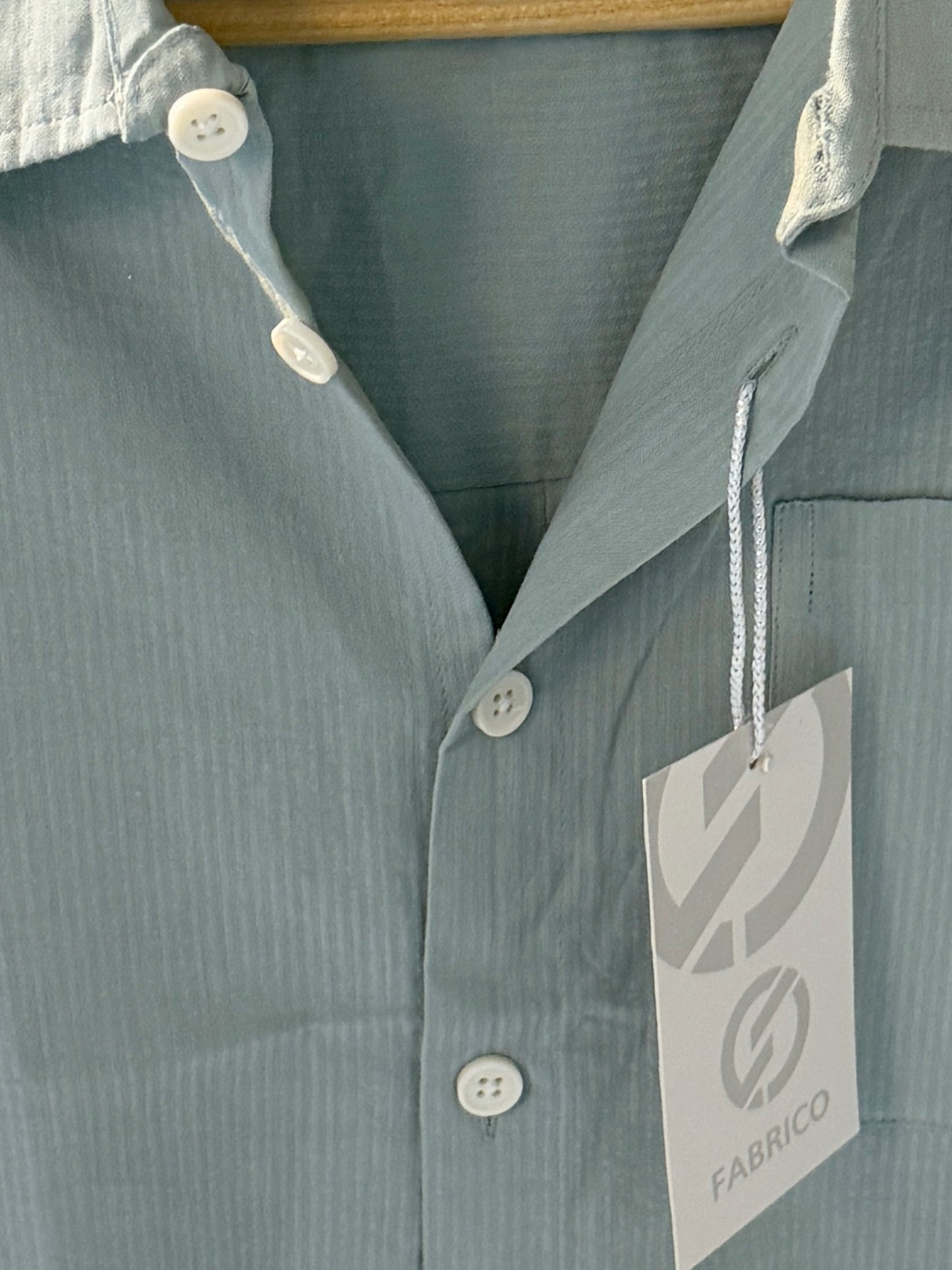 Textured Mint Green Classic Boxy Shirt