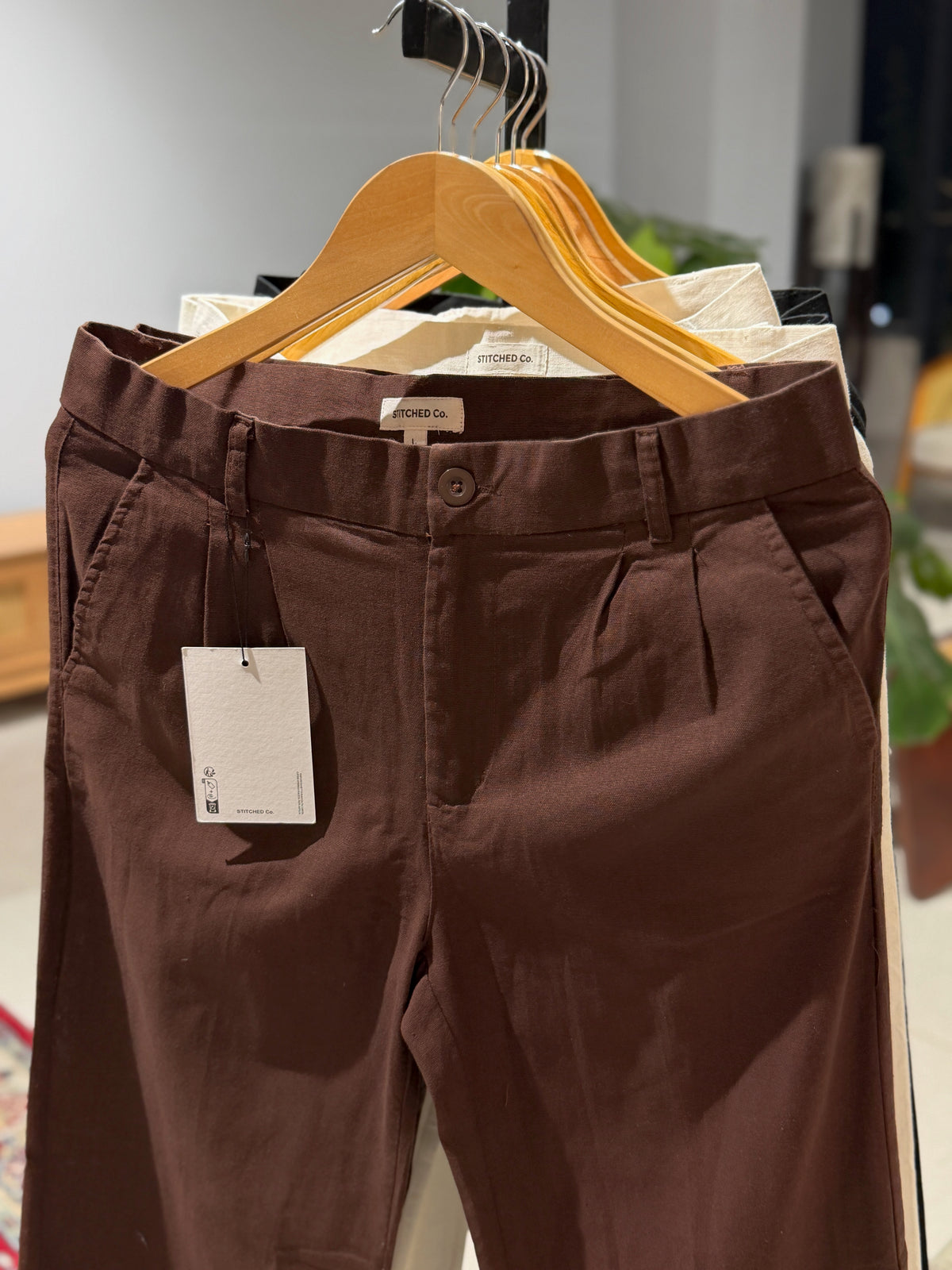 Crisp Pleated Baggy Pant - Coffee