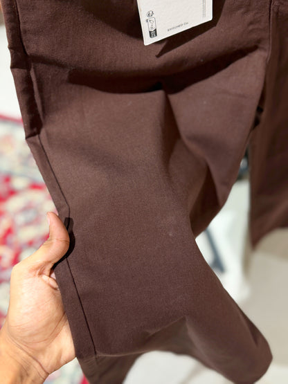 Crisp Pleated Baggy Pant - Coffee