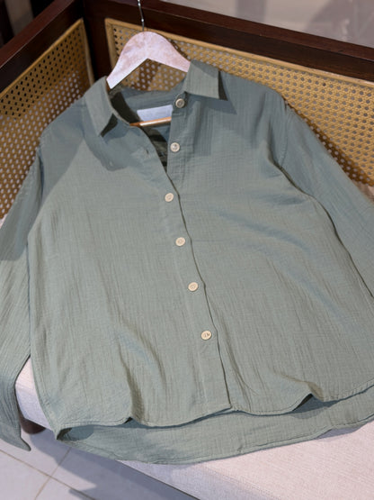 Urban Oversized Shirt - Olive
