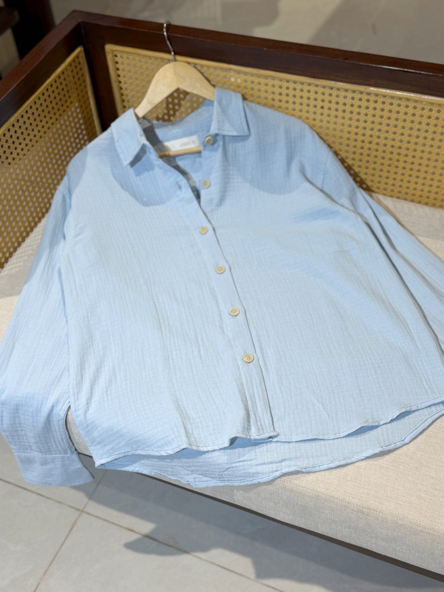 Urban Oversized Shirt - Sky Blue