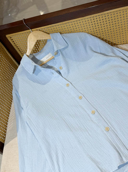 Urban Oversized Shirt - Sky Blue