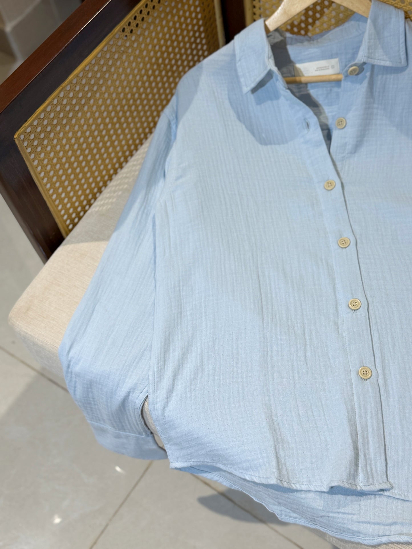 Urban Oversized Shirt - Sky Blue