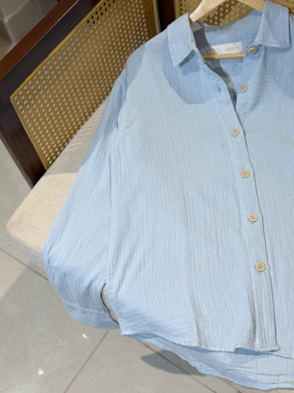 Urban Oversized Shirt - Sky Blue