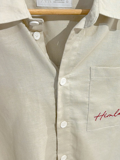 Himland Embroidery Pocket Boxy Shirt - Off White