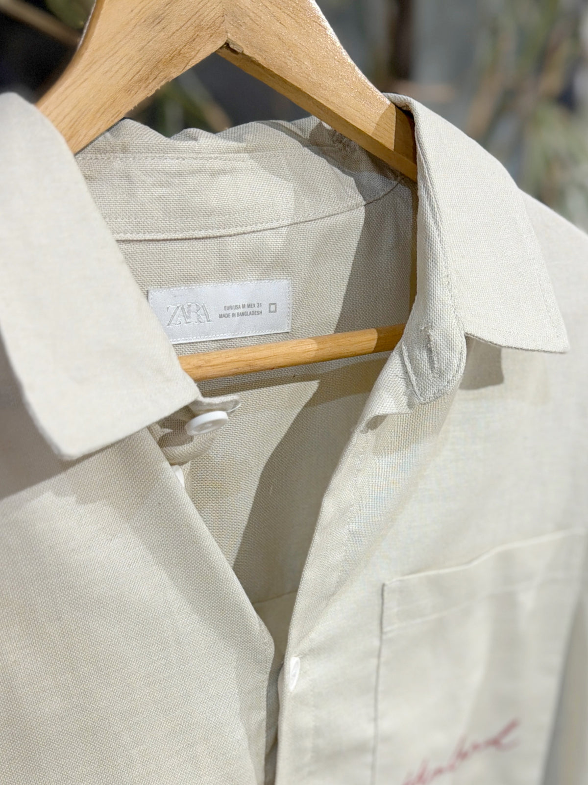 Himland Embroidery Pocket Boxy Shirt - Off White