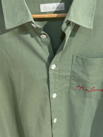 Himland Embroidery Pocket Boxy Shirt - Olive
