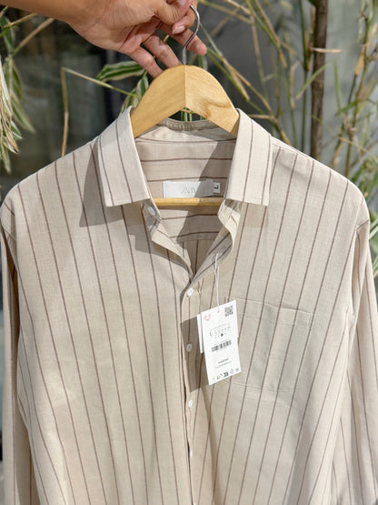 Vertical Sand Striped Shirt