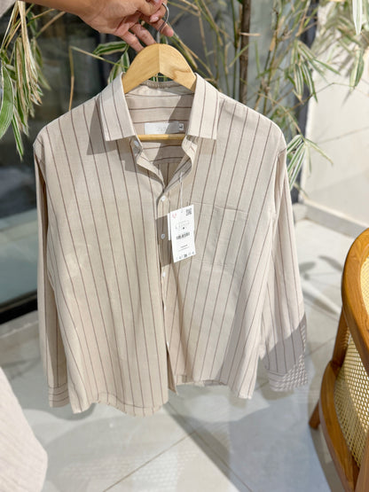 Vertical Sand Striped Shirt