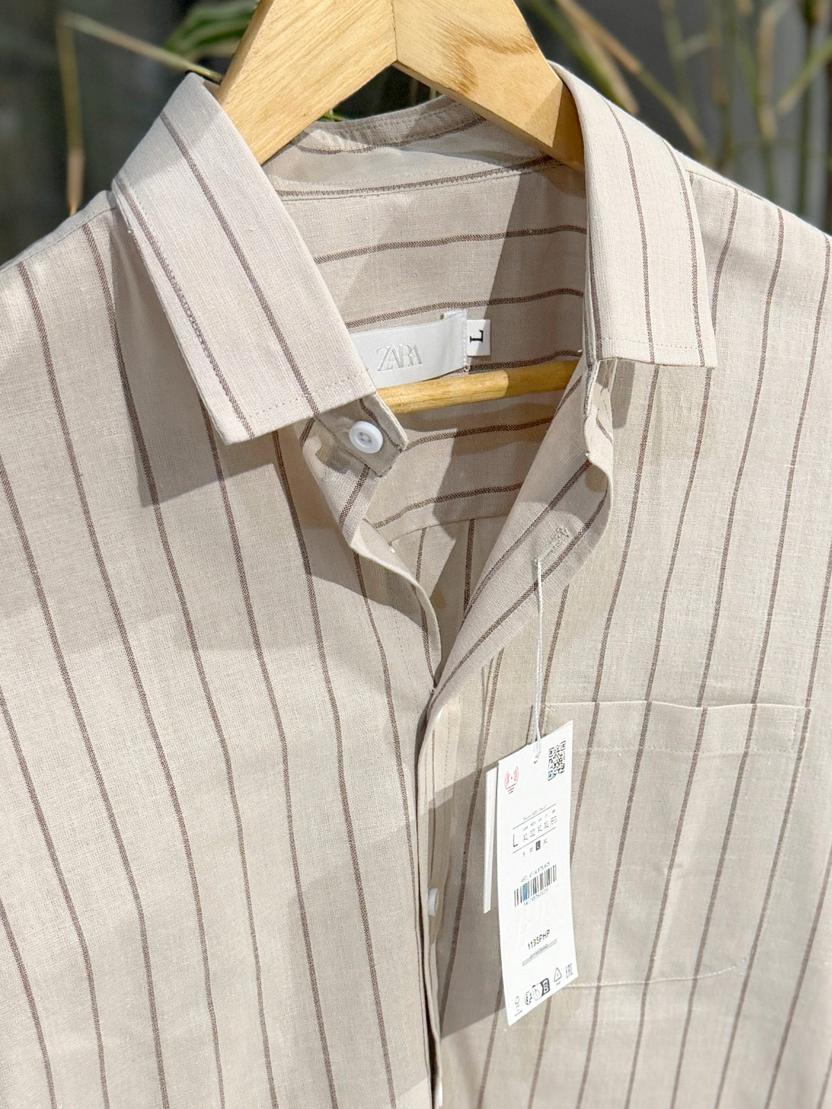 Vertical Sand Striped Shirt