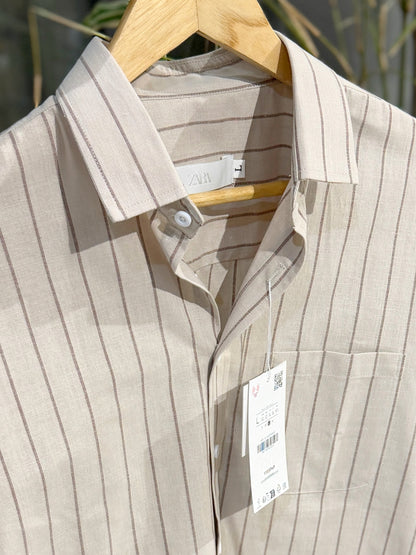 Vertical Sand Striped Shirt