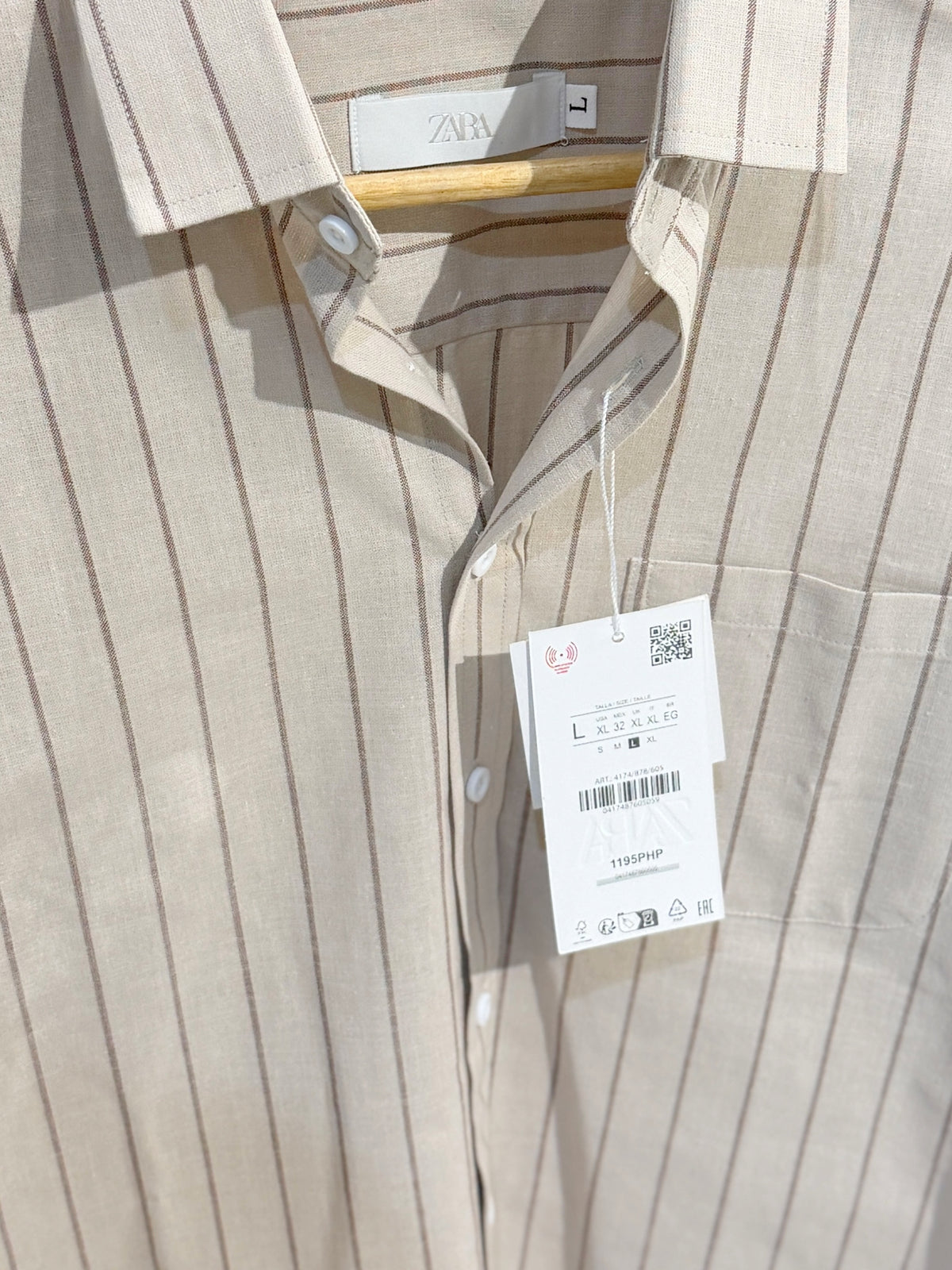Vertical Sand Striped Shirt