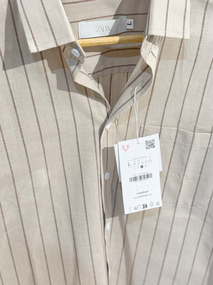 Vertical Sand Striped Shirt