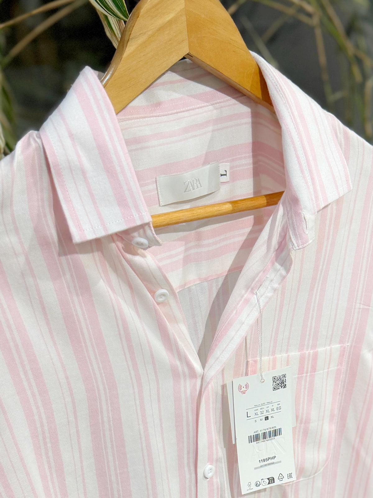 Vertical Striped Boxy Shirt - Soft Pink
