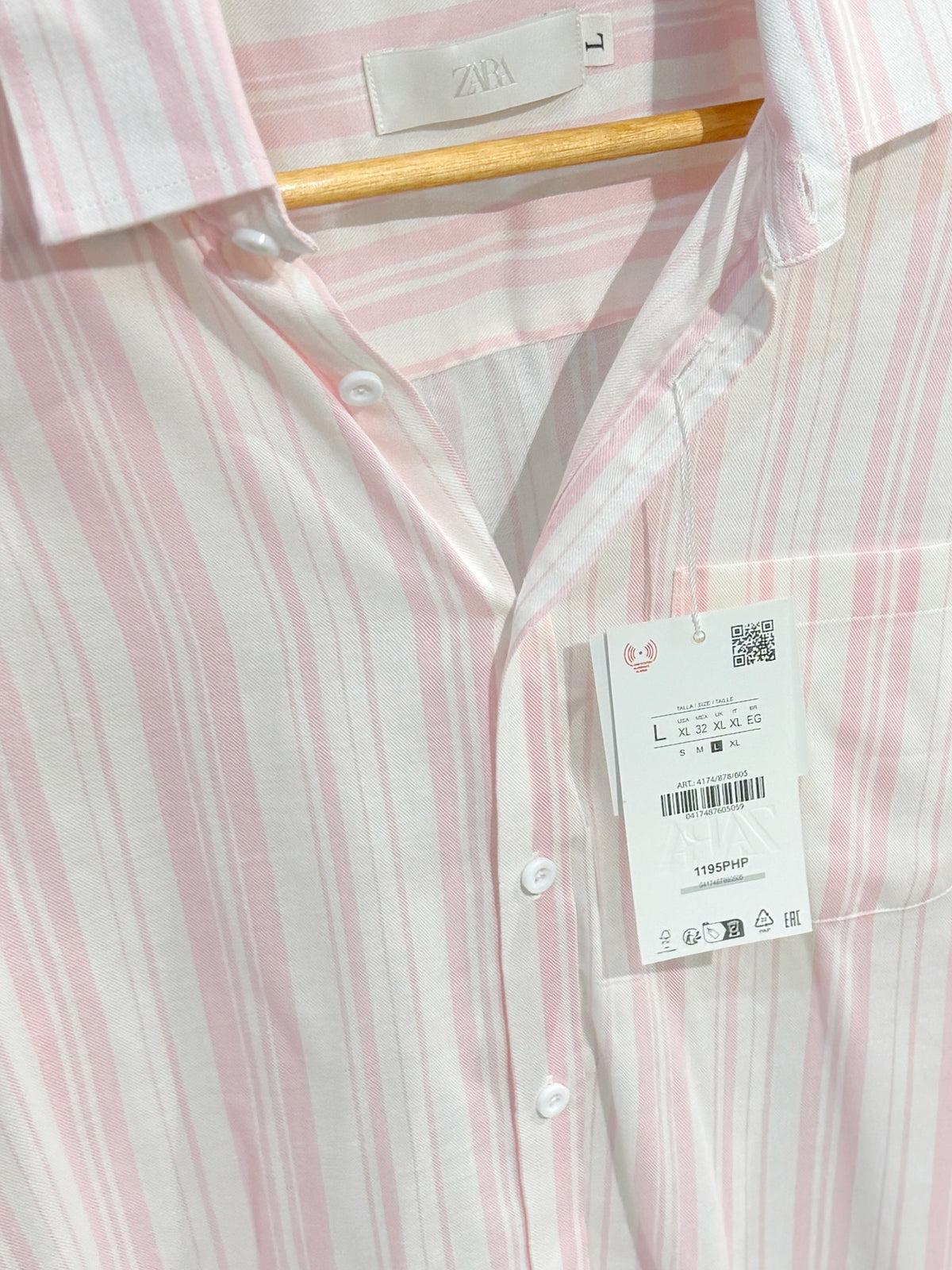 Vertical Striped Boxy Shirt - Soft Pink
