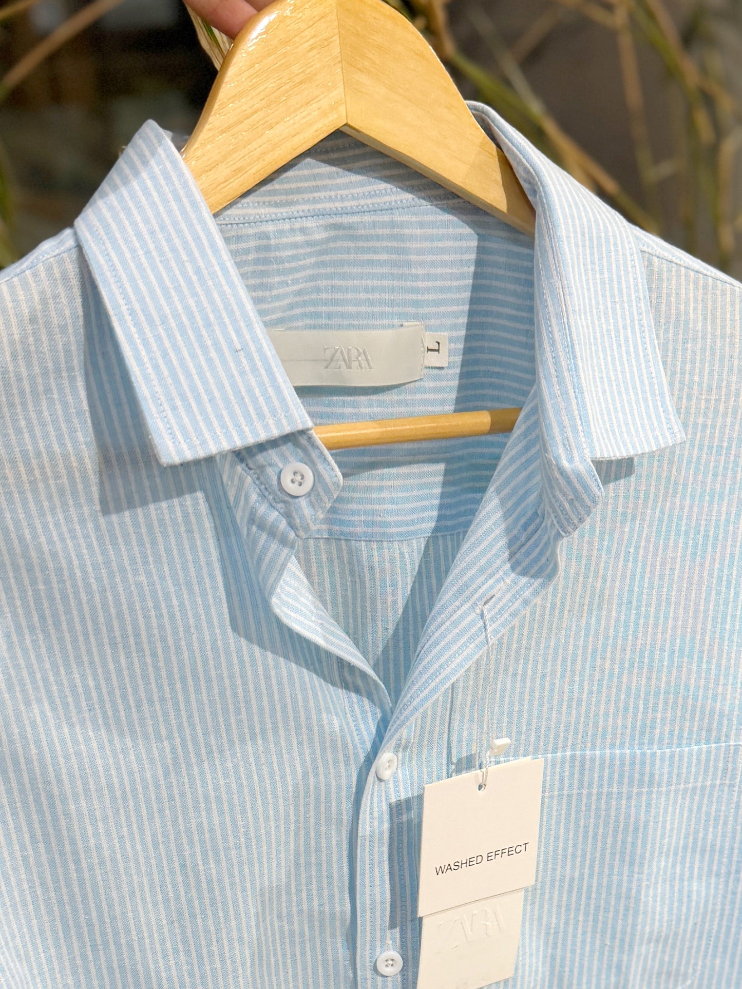 Vertical Striped Boxy Shirt - Blue
