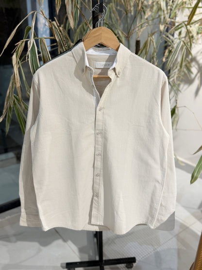 Off-White Fine-Textured Button-Down Shirt