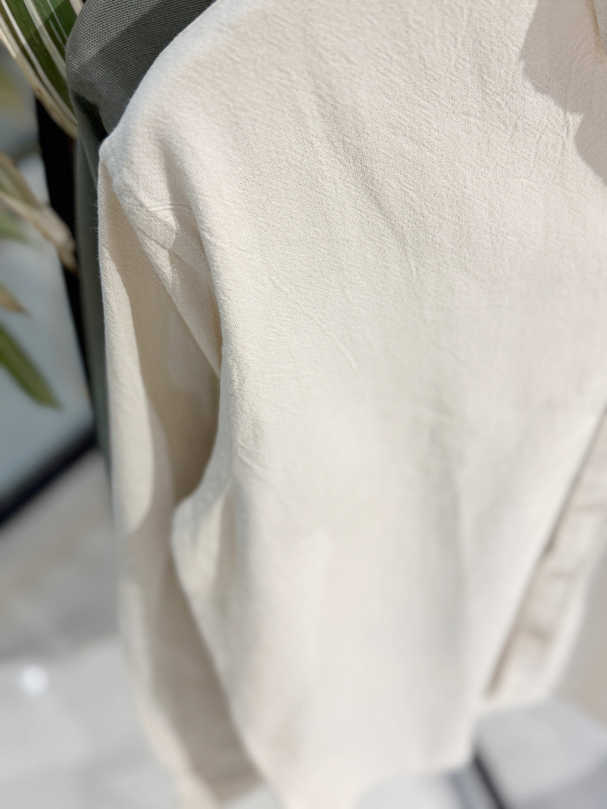 Off-White Fine-Textured Button-Down Shirt