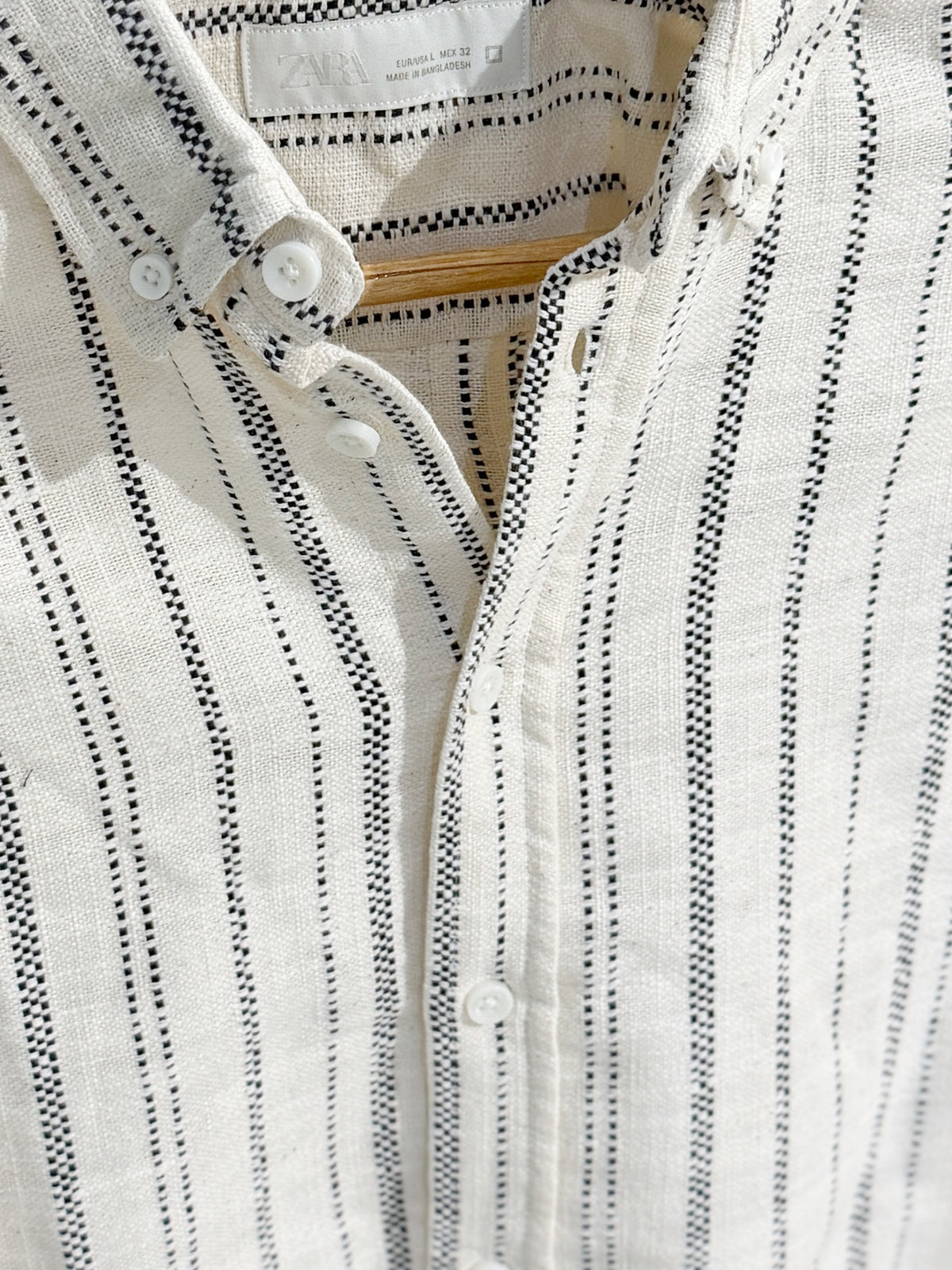 Vertical White & Black Boxy Shirt