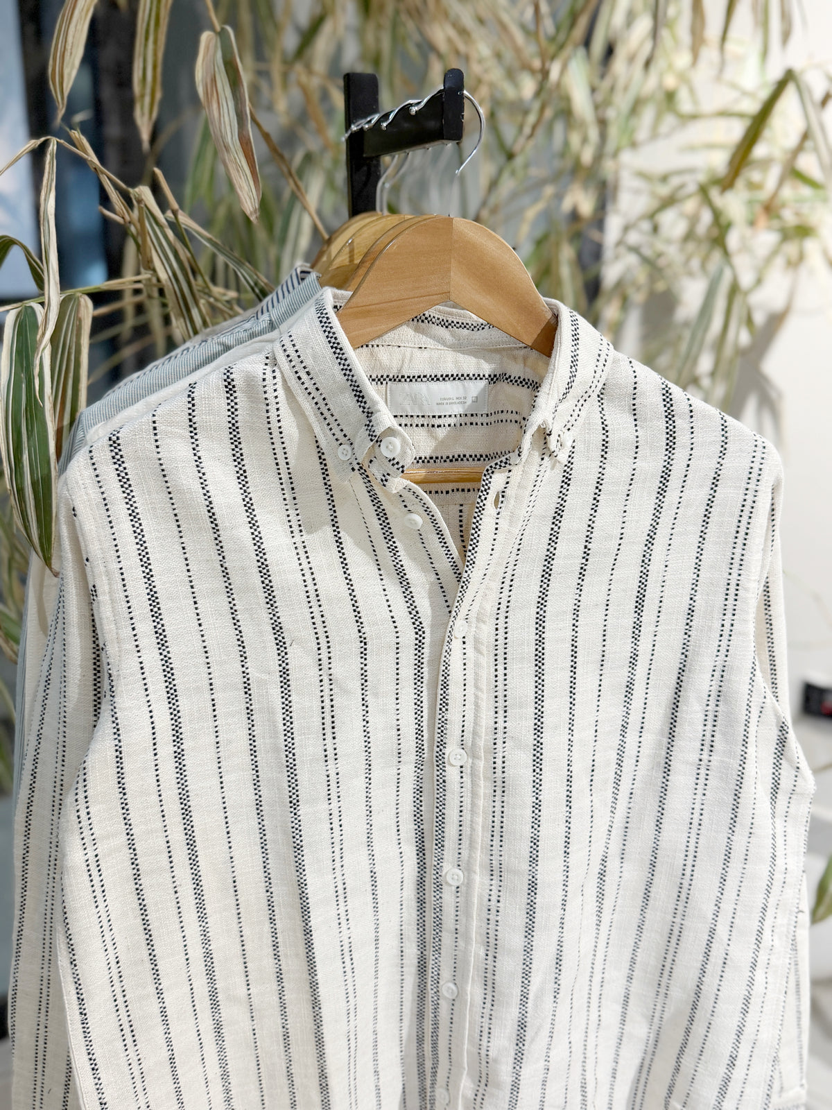 Vertical White & Black Boxy Shirt