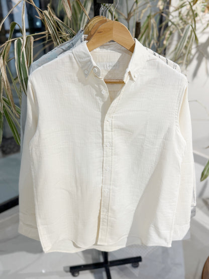 Vertical White Boxy Shirt