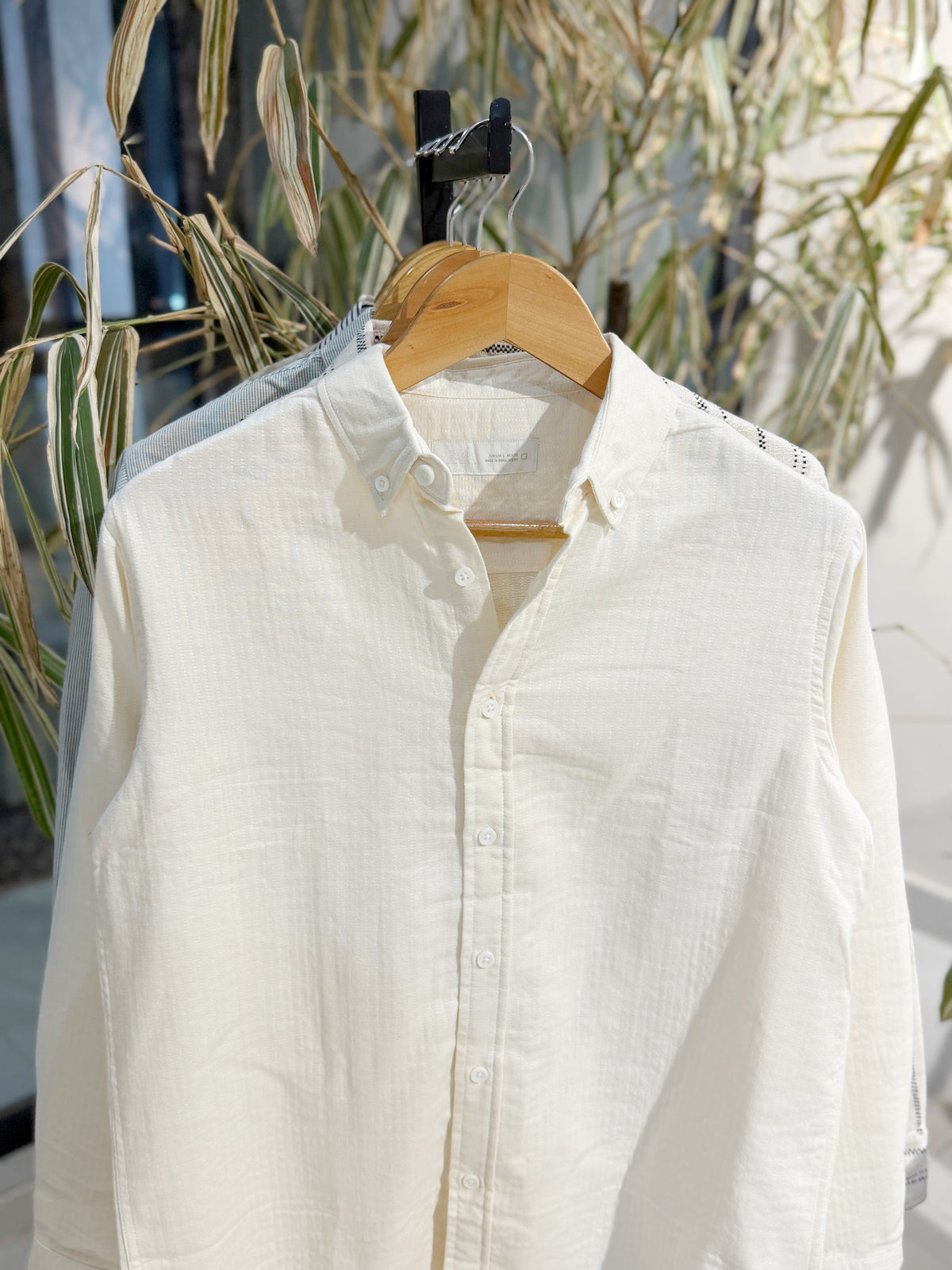 Vertical White Boxy Shirt