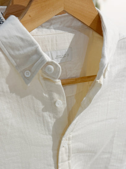 Vertical White Boxy Shirt