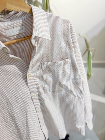 Vertical Striped Blush Pink Boxy Shirt