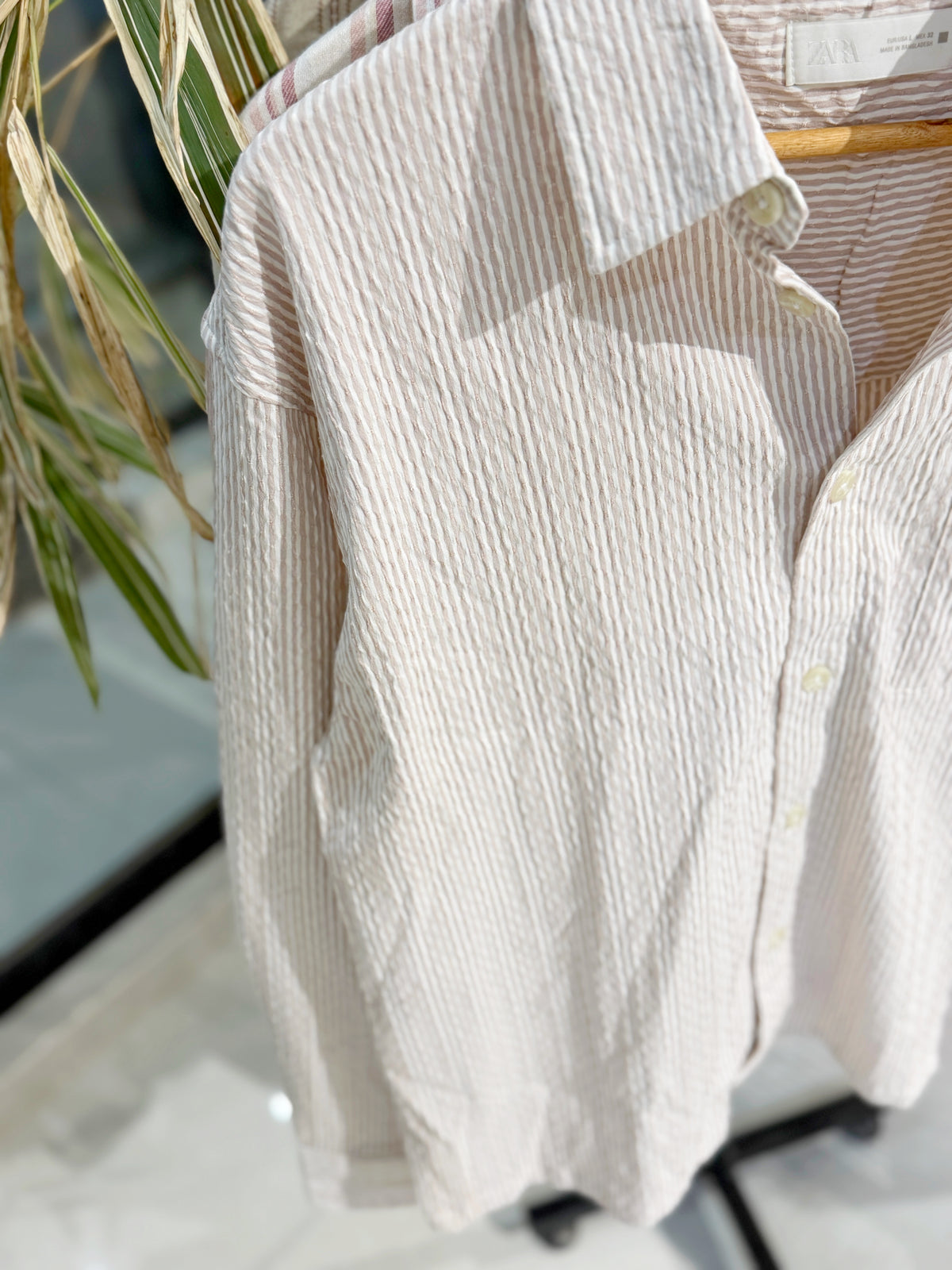 Vertical Striped Blush Pink Boxy Shirt