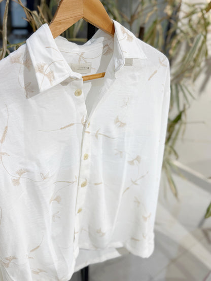 Off-White Line-Art Botanical Shirt