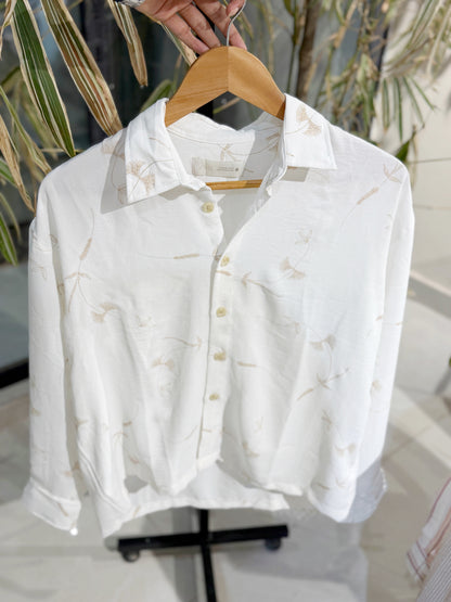 Off-White Line-Art Botanical Shirt