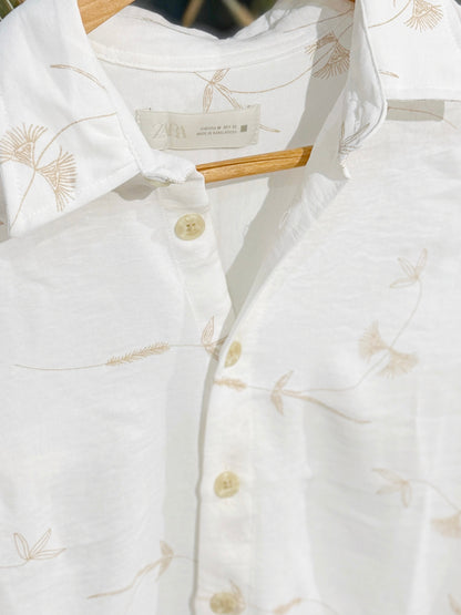 Off-White Line-Art Botanical Shirt