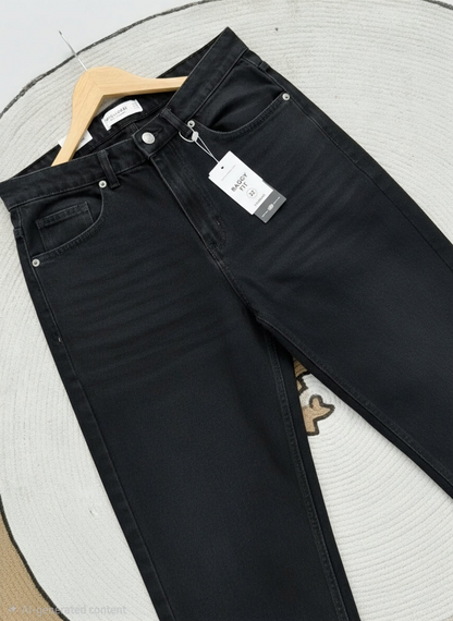 Baggy-Fit Black Washed Denim Pant