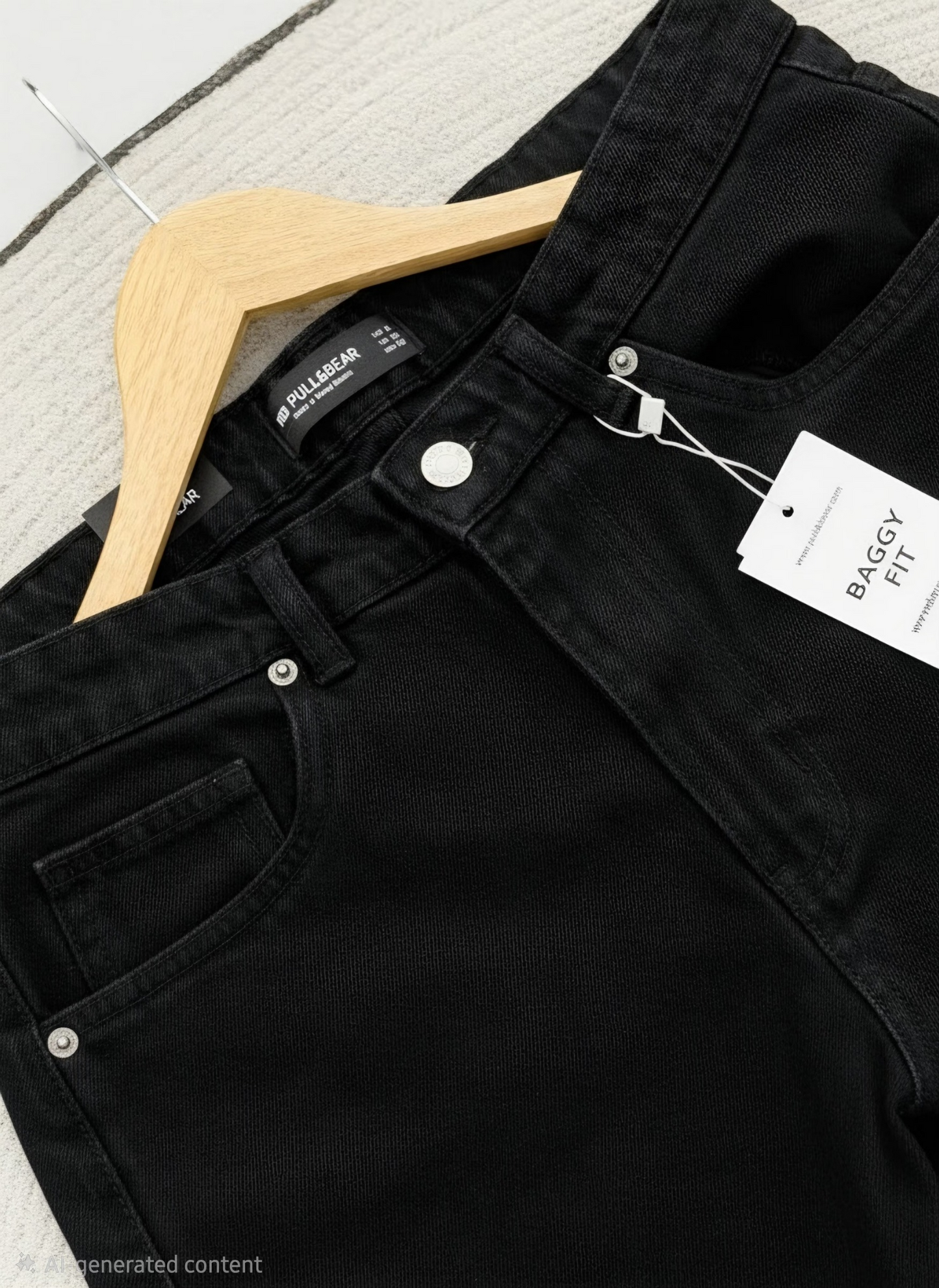 Baggy-Fit Black Washed Denim Pant